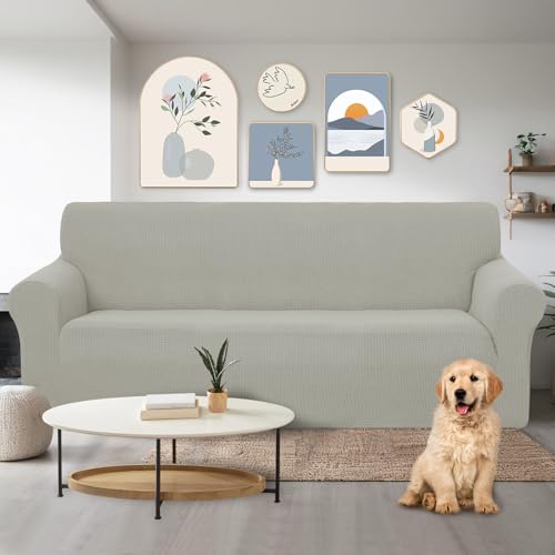 Stretch Couch Cover Slipcover for 3 Cushion Sofa (Taupe / Sofa)