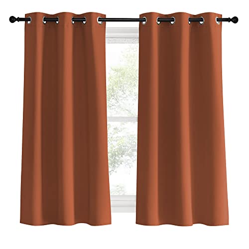 Blackout Curtain Panels for Girls Room (Burnt Orange / 34"W x 60"L (Pack of 2))