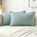 Decorative Lumbar Throw Pillow Covers 12x20 Inch Aqua Haze 2 Pack (Aqua Haze / 20" x 12" (Pack of 2))