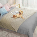 Waterproof Dog Bed Cover Pet Blanket for Furniture Bed Couch Sofa Reversible (52x82 Inch (Pack of 1) / Beige+khaki)
