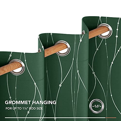 Living Room Curtains 84 Inches Long (Green/Wave Dots / 52"W x 84"L (Pack of 2))