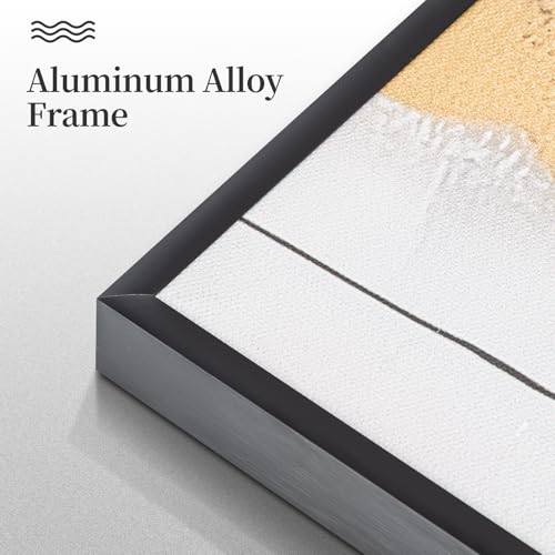 Neutral Abstract Wall Art Set of 3 Framed Canvas Prints (Neutral Textures / 24"L X 16"W)