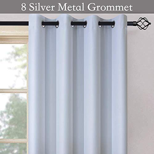 Ombre Gradient Grey White to Gray Curtains for Bedroom (52"W x 84"L (Pack of 2) / Grey and White)