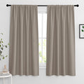 Extra Wide Blackout Curtains for Bedroom Living Room 63 inch Long (Sand / 62"W x 63"L (Pack of 2))