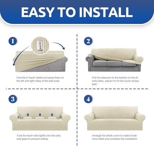 Stretch Chair Sofa Slipcover (Beige / Small)
