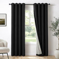 100% Blackout Black Curtains 96 Inch Long 2 Panels Set (Kohl | Black / 50"W x 96"L (Pack of 2))