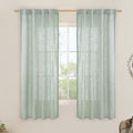 63 Inch Semi Sheer Linen Curtains for Bedroom Living Room (Light Sage / 34"W x 63"L (Pack of 2))
