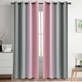 Ombre Pink and Grey Curtains for Bedroom (52"W x 84"L (Pack of 2) / Pink and Grey)