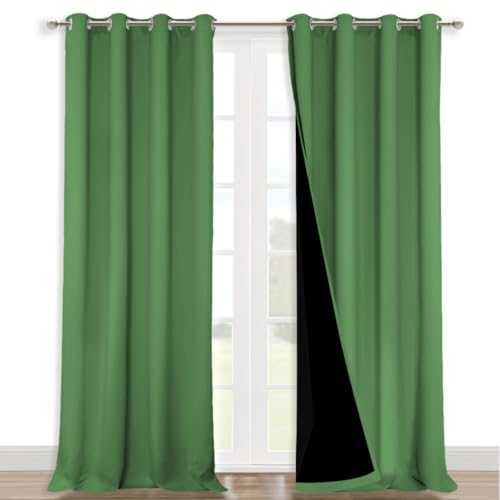 100% Blackout Curtains for Windows (Forest Green / 52"W x 108"L (Pack of 2))