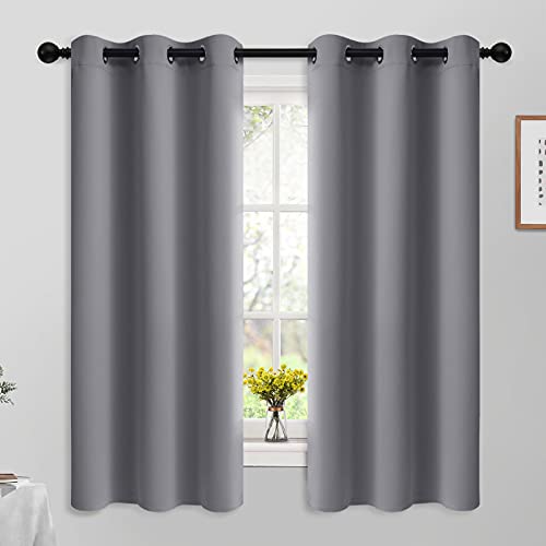 Grey Room Darkening Curtains 42x63 inch Gray Grommet (Grey / 42"W x 63"L (Pack of 2))