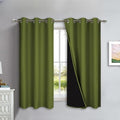 100% Blackout Curtains 45 inches Long (Olive Green / 42"W x 45"L (Pack of 2))