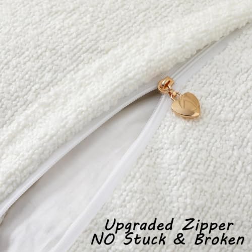 Pack of 2 Boucle Textured Throw Pillow Covers 12x20 Inch (White / 20" x 12" (Pack of 2))