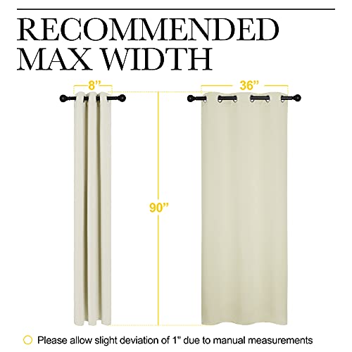 Room Darkening Curtain Panels 2 Panels 42 x 90 (Beige / 42"W x 90"L (Pack of 2))