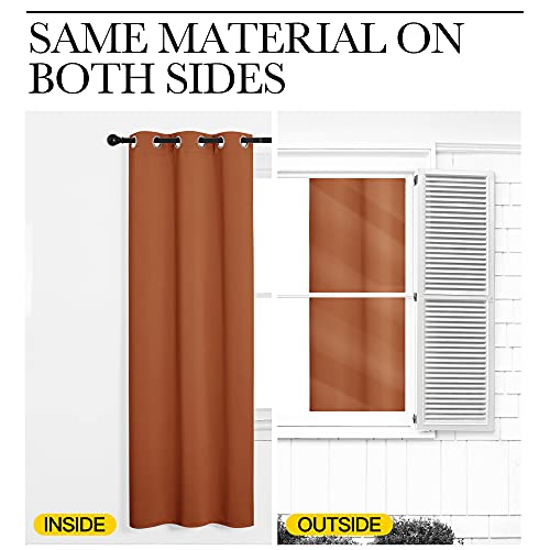 Blackout Curtains for Sliding Door 2 PCs 55 x 108 (Burnt Orange / 55"W x 108"L (Pack of 2))
