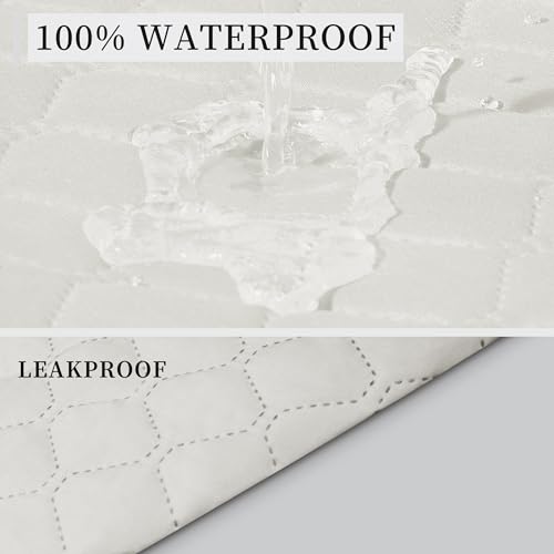 Double Protection 100% Waterproof Recliner Covers for Living Room (Ivory/Ivory / Recliner Large)