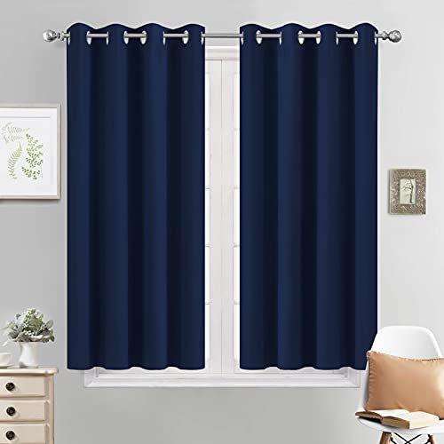 Room Darkening Curtains 52x45 inch Length Navy Blue (Navy Blue / 52"W x 45"L (Pack of 2))