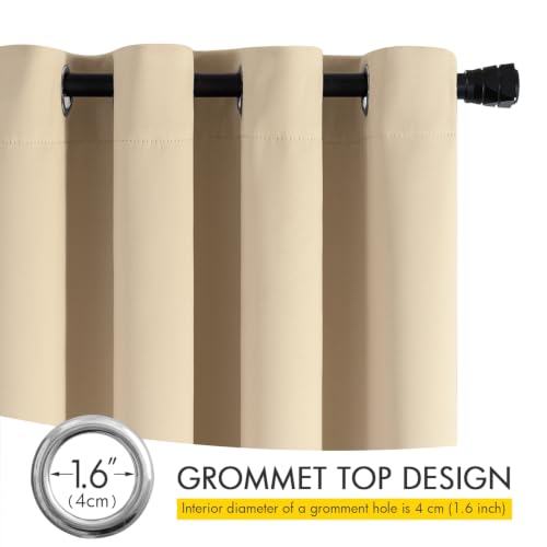 Beige Blackout Bedroom Curtains Drapes 95 Inch Long 52"x95" (Beige / 52"W x 95"L (Pack of 2))