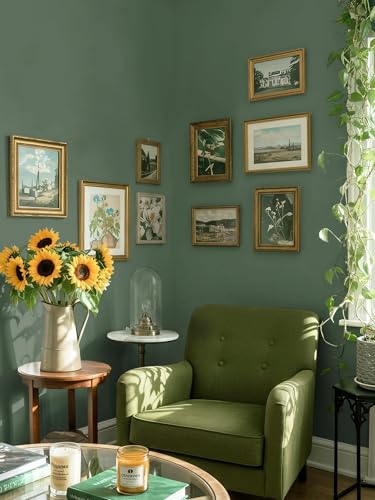 590''x17.7'' Green Peel and Stick Wallpaper Contact Paper Modern Self Adhesive Wall Paper Removable Renter Friendly Textured Solid Color Shelf Cabinet Vinyl Roll (Dark Green / 17.7" x 590")
