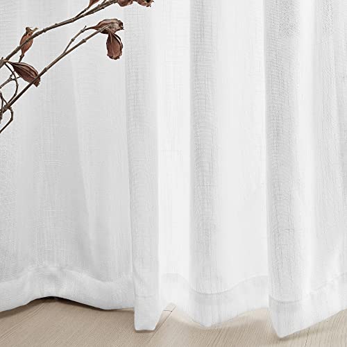Patio White Curtains for Sliding Door (50"W x 90"L (Pack of 2) / White)