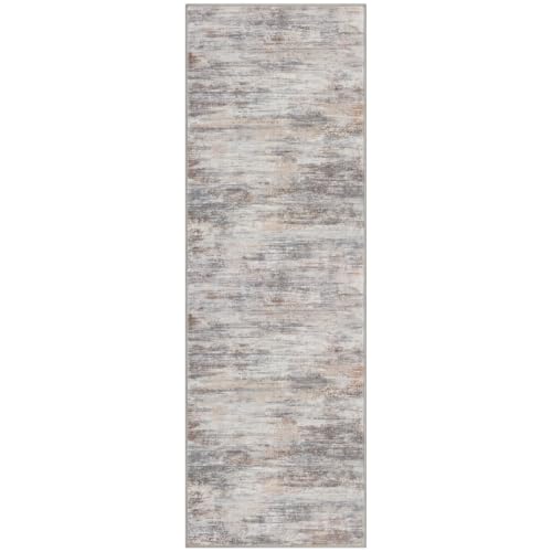 Modern Hallway Runner (Multi-grey / 2' x 6' (Runner))