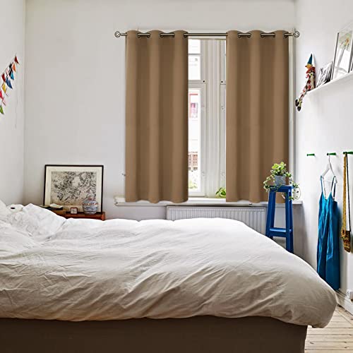 Short Curtains for Small Window 45 Inch Long (Taupe / 38"W x 45"L (Pack of 2))