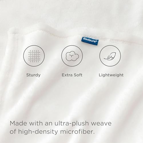 GentleSoft Fleece Bed Blankets Full Size White (04 - White / Full (84" x 90"))
