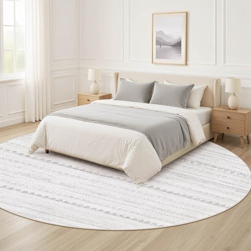 Round Rug Boho Area Rugs (Boho Grey / 8' X 8' (Round))