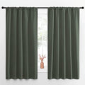 Bedroom Curtains Blackout Draperies (Dark Mallard / 52"W x 63"L (Pack of 2))