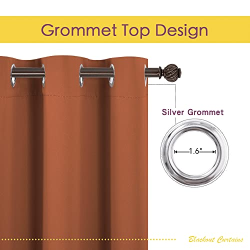 Kitchen Curtains Small Window Curtains & Drapes (Burnt Orange / 34"W x 40"L (Pack of 2))