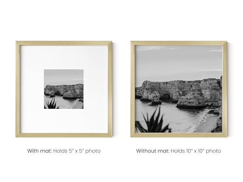 10x10 Gold Metal Picture Frames Matted to 5x5 (Set of 04 / Gold Metal / 10x10 in)