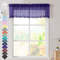 2 Panels Purple Sheer Valance (Purple / 42"W x 14"L (Pack of 2))