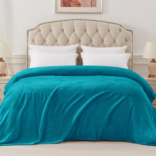 Soft Fleece Blanket King Size for Bed (Teal / King (104" x 90"))