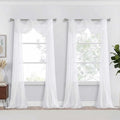 White Sheer Curtains 216 Inches Long (42"W x 216"L (Pack of 2) / White)
