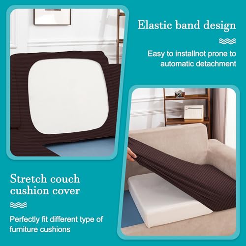 14 Pcs Outdoor Cushion Covers (Jacquard Check Coffee / 14PCS)