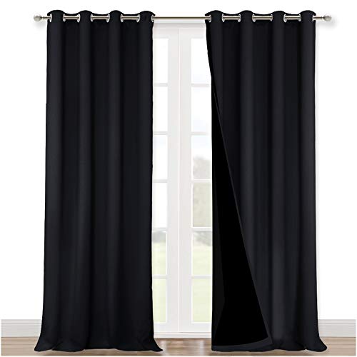 Extra Long Truly Blackout Drapes for Hall and Villa (Black / 52"W x 102"L (Pack of 2))
