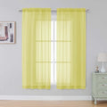 Lemon Sheer Curtains 63 Inch Length 2 Panels for Bedroom (Lemon / 42"W x 63"L (Pack of 2))