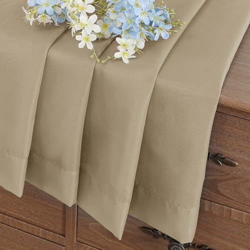 Taupe Window Sheer Curtains 54 inch Length (42"W x 54"L (Pack of 2) / Taupe)