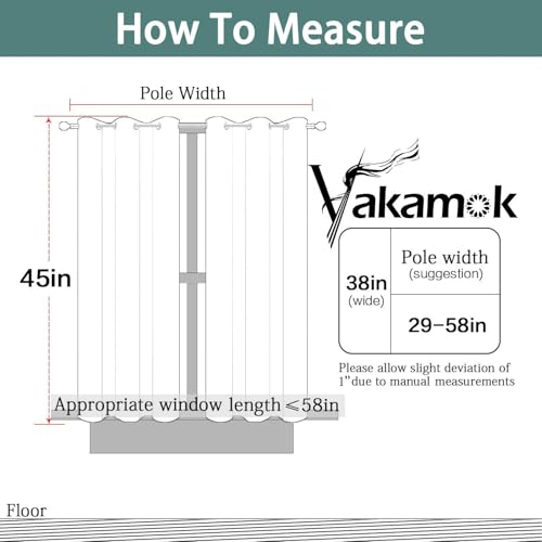 Blackout Curtains 38x45 inch Greyish White Thermal Drapes (Greyish White / 38"W x 45"L (Pack of 2))