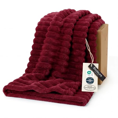 Soft Throw Blanket for Couch Decor Gifts Deep Red 50"x60" (Deep Red / Throw)