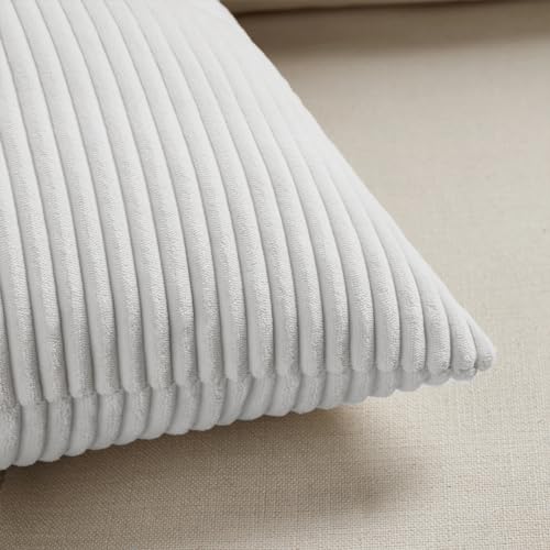 2 Packs Pure White Decorative Throw Pillow Covers 22x22 Inch for Living Room Couch Bed (White / 22" x 22" (Pack of 2))