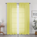 Lemon Sheer Curtains for Bedroom Living Room 72 Inches Long 2 Panels Set (Lemon Yellow / 42"W x 72"L (Pack of 2))