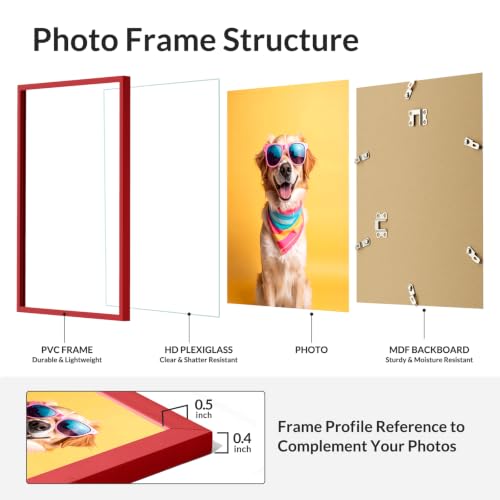 8x10 Picture Frame for Wall Display (Red / 8x10)