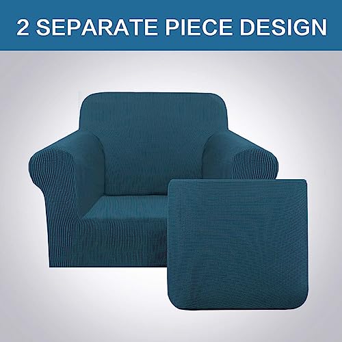 2 Pieces Armchair Cover Chair Slipcovers with Arms Furniture Protector Cover Fit Armchair Width Up to 47 Inch (Small / Deep Teal)