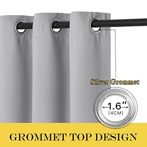 Blackout Silver Grey Curtains 90 inch Length (Silver Grey / 52"W x 90"L (Pack of 1))