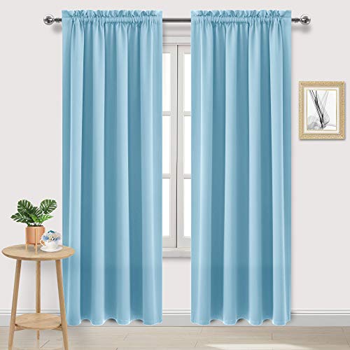 Blackout Curtains for Bedroom Living Room 52 x 84 Inch Long 2 Panels (Light Blue / 52"W x 84"L (Pack of 2))