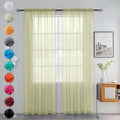 Solid Sheer Rod Pocket Curtain Voile Draperies 2 Panels White Beige Black Grey Ivory 52 Inch Width 54 Inch Long 1 Pair for Kitchen Bedroom Children Living Room Yard (Sage Green / 52"W x 54"L (Pack of 2))