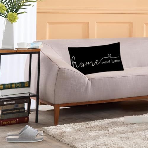 Farmhouse Pillow Covers (20" x 12" (Pack of 1) / Black)