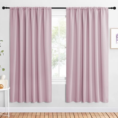 2 Panels Blackout Curtains (Baby Pink / 62"W x 72"L (Pack of 2))