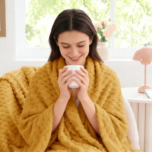 Mustard Yellow Throw Blanket for Couch (Mustard Yellow / Throw(50"x60"))