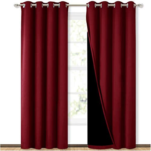 Burgundy Red Blackout Curtains for Living Room 52" x 84" 2 Panels (Burgundy Red / 52"W x 84"L (Pack of 2))